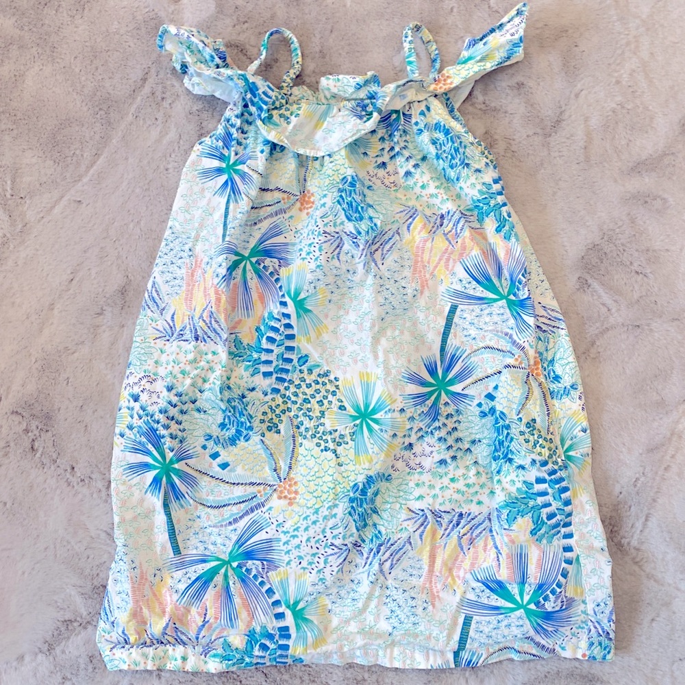 Tea girls torpical vaccation dress size 7 off the shoulders rare